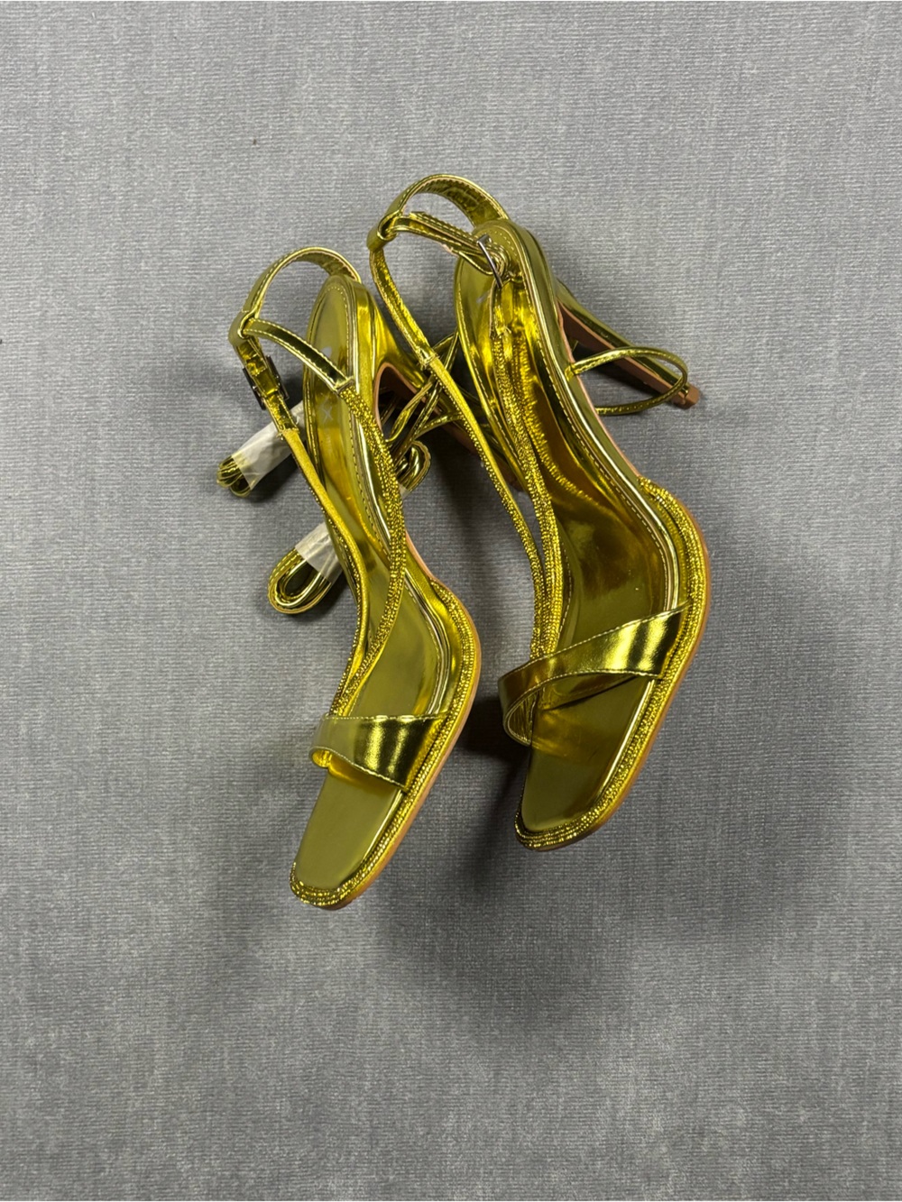 Shiny Gold Slingback Heels for Women